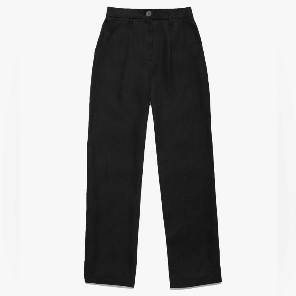 Mara Hoffman Dita Straight Leg Pant in Black Hemp